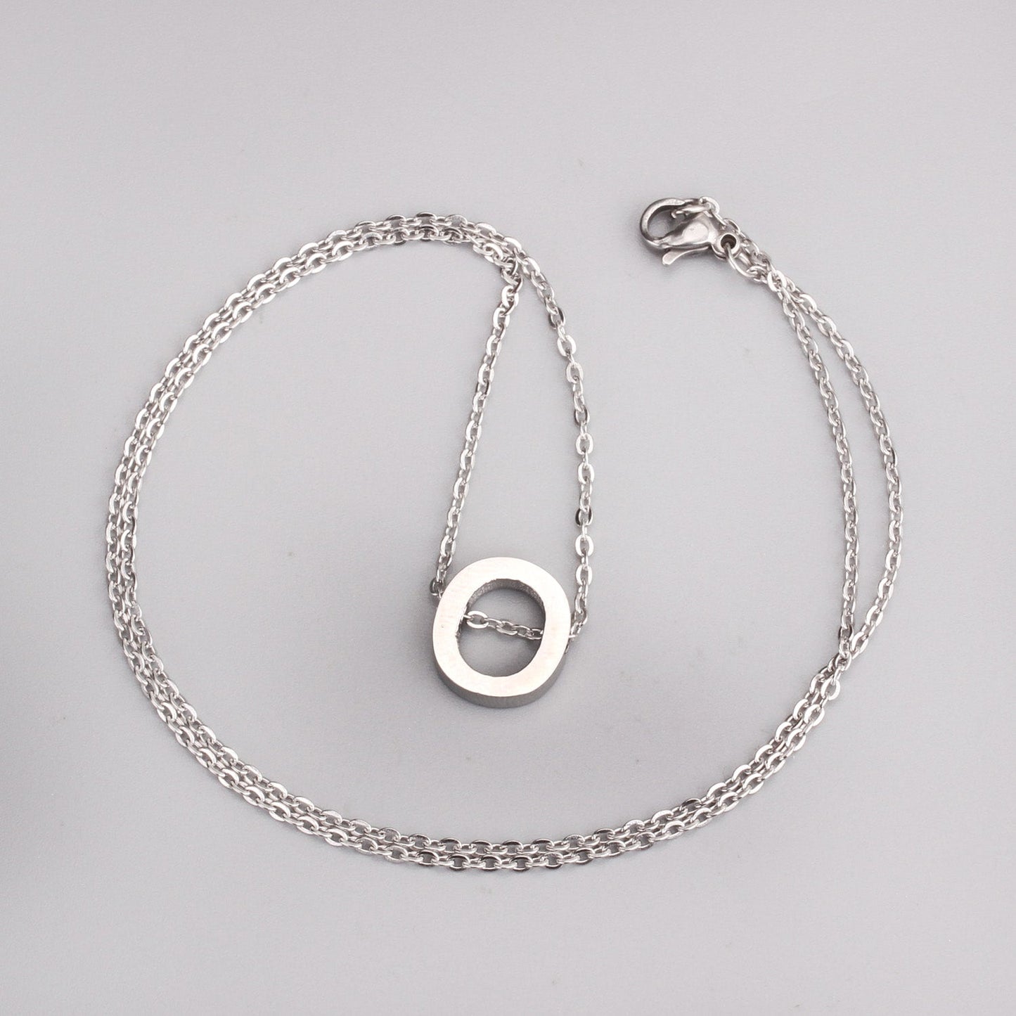 ASON Delicate Classic Style Initial 26 Letters Alphabet Chain Pendant Necklace Stainless Steel Color Jewelry Chokers