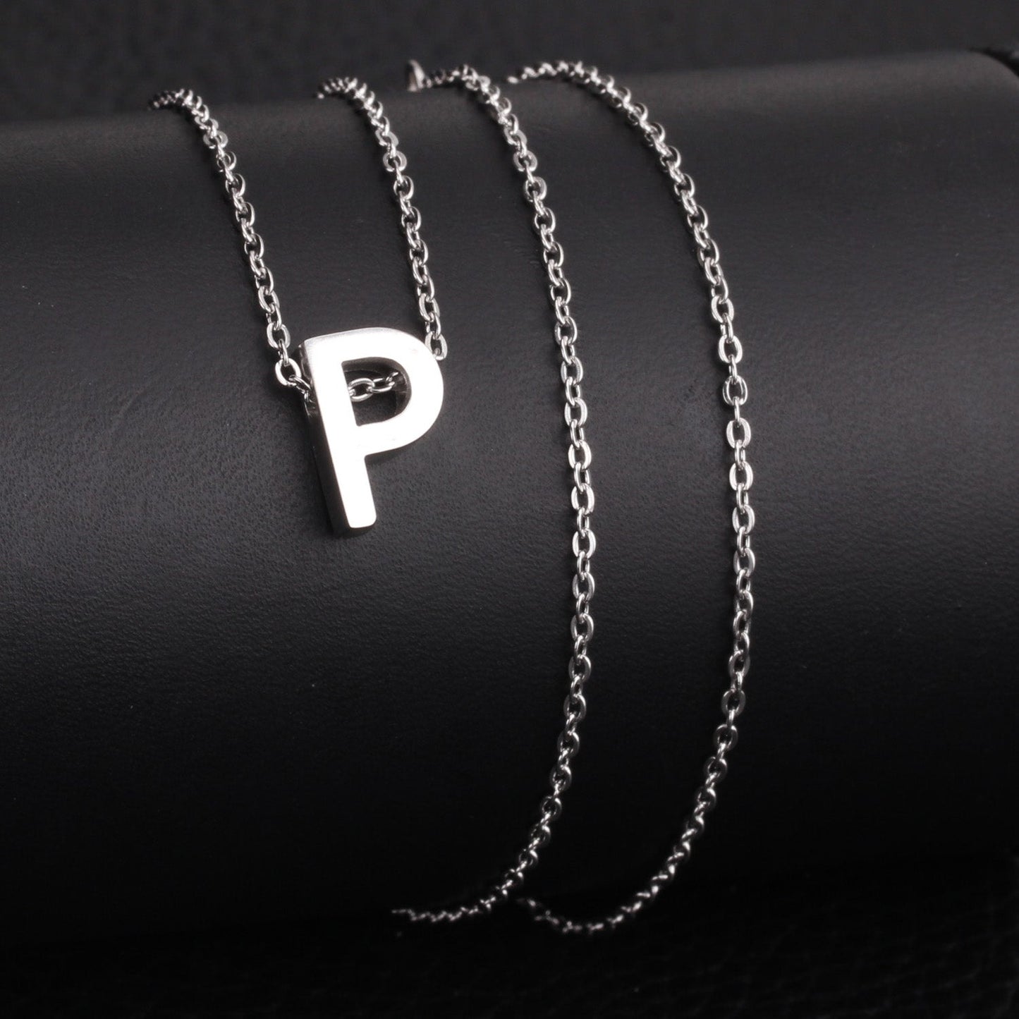 ASON Delicate Classic Style Initial 26 Letters Alphabet Chain Pendant Necklace Stainless Steel Color Jewelry Chokers