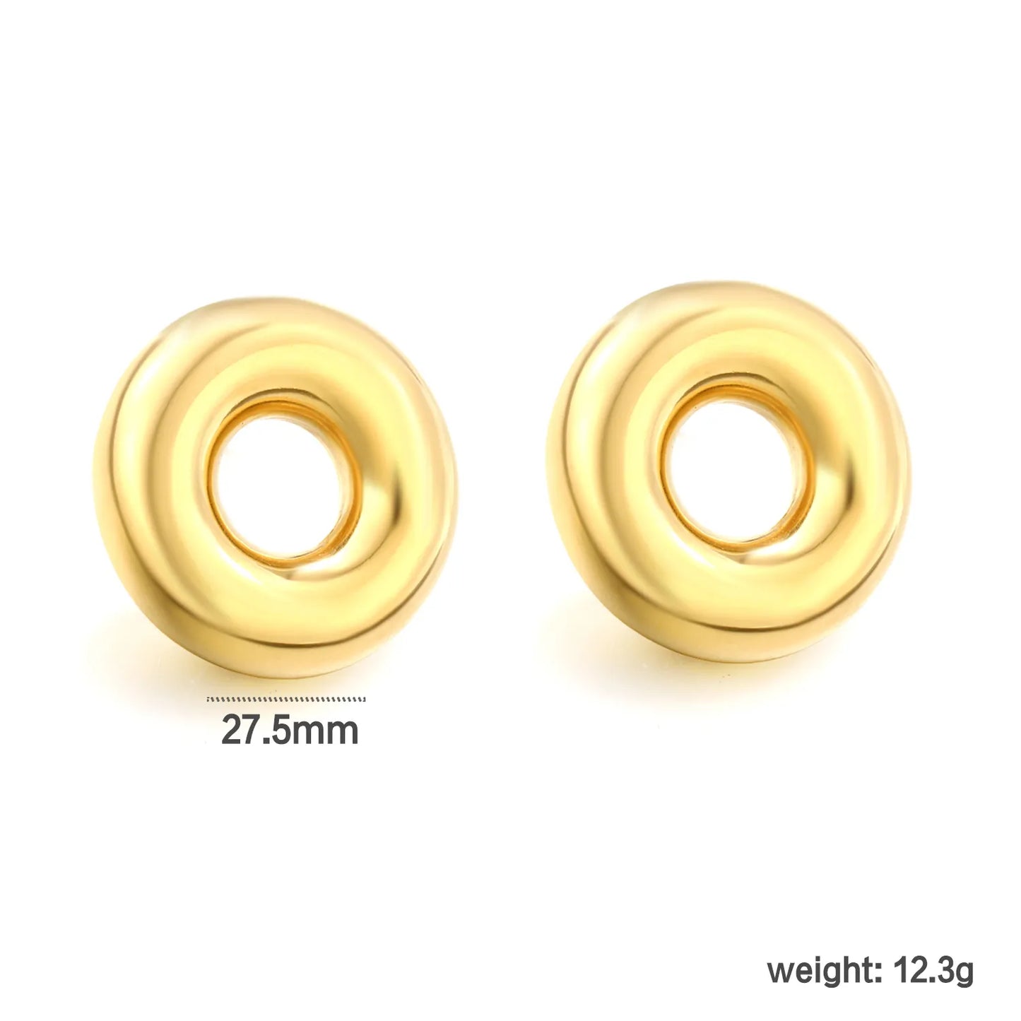 ✨ 18k gold plated 27.5mm smooth circle Stainless Steel Hypoallergenic Stud Earrings – Bulk Wholesale (12+ Pairs) 🌍 EU/US Supplier Trendy & Durable
