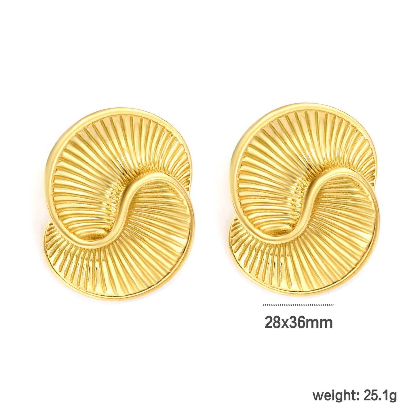 ✨ 18k gold plated 27.5mm smooth circle Stainless Steel Hypoallergenic Stud Earrings – Bulk Wholesale (12+ Pairs) 🌍 EU/US Supplier Trendy & Durable