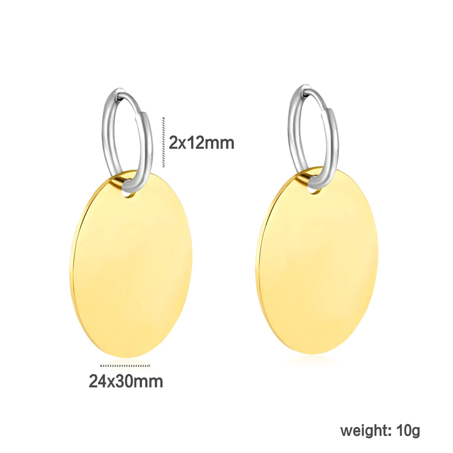 ✨ 18k gold plated 27.5mm smooth circle Stainless Steel Hypoallergenic Stud Earrings – Bulk Wholesale (12+ Pairs) 🌍 EU/US Supplier Trendy & Durable