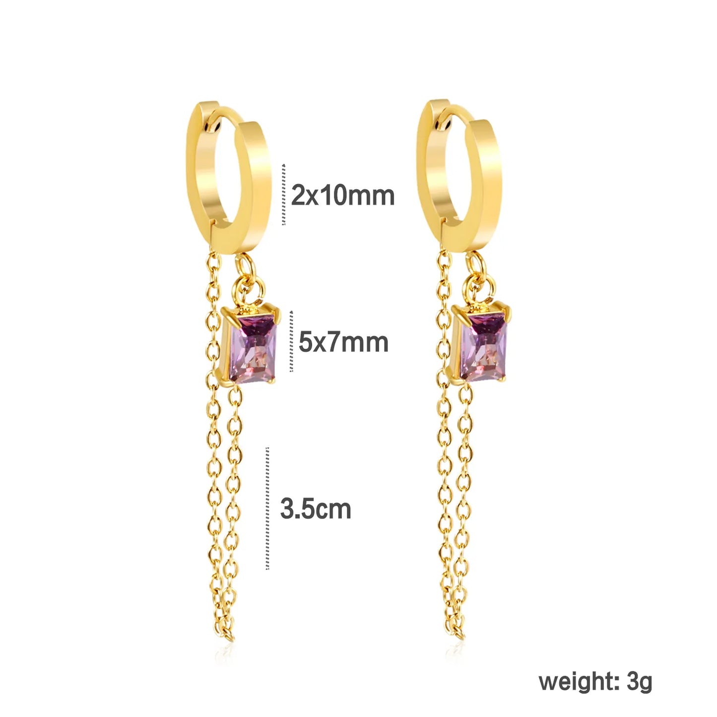 ✨ 18k gold plated Zircon Stainless Steel Hypoallergenic Drop Earrings – Bulk Wholesale (12+ Pairs) 🌍 EU/US Supplier Trendy & Durable
