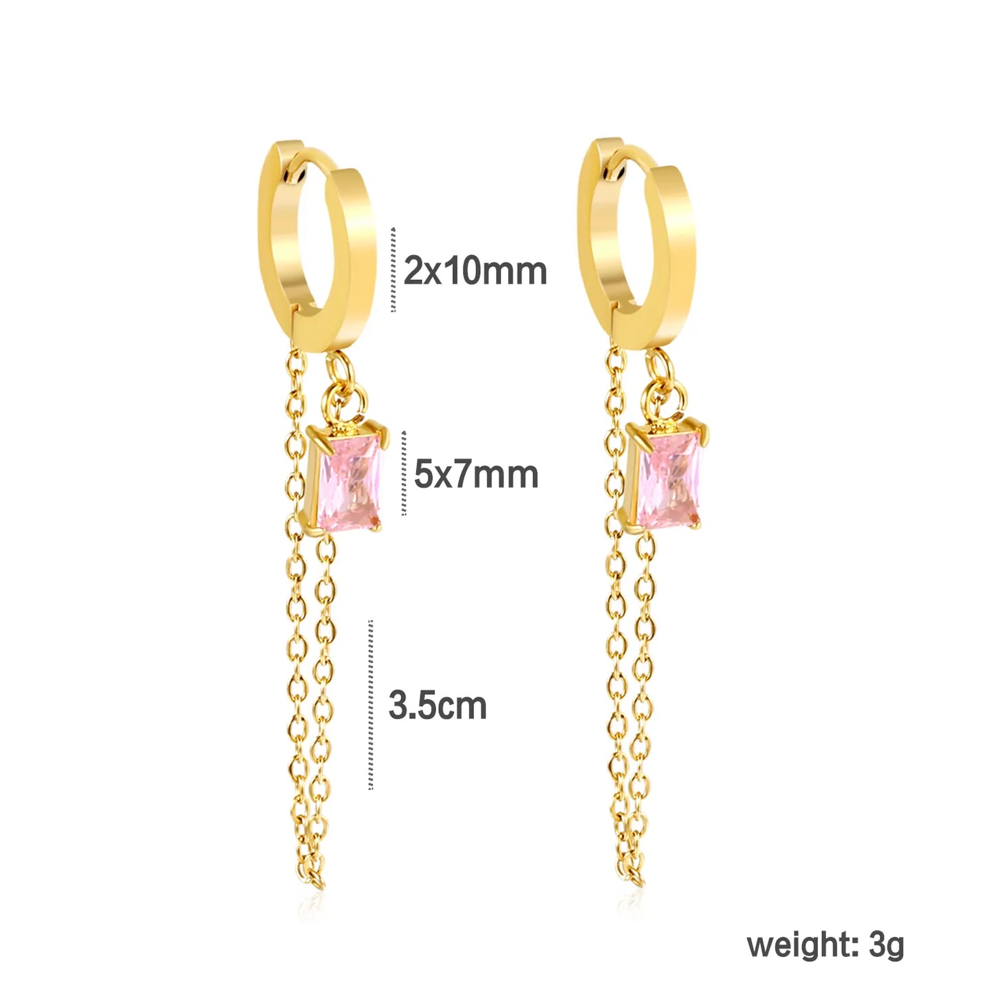 ✨ 18k gold plated Zircon Stainless Steel Hypoallergenic Drop Earrings – Bulk Wholesale (12+ Pairs) 🌍 EU/US Supplier Trendy & Durable