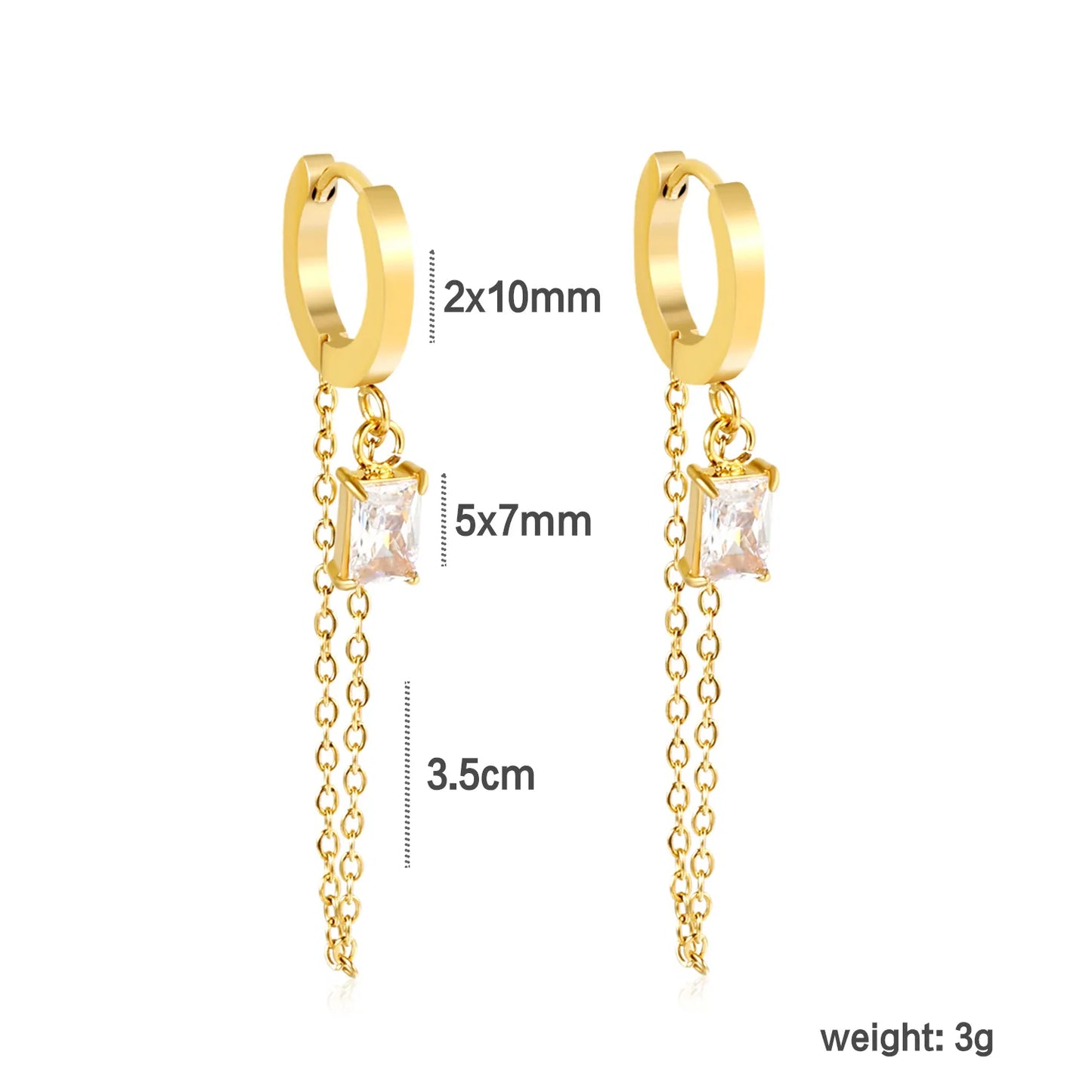 ✨ 18k gold plated Zircon Stainless Steel Hypoallergenic Drop Earrings – Bulk Wholesale (12+ Pairs) 🌍 EU/US Supplier Trendy & Durable