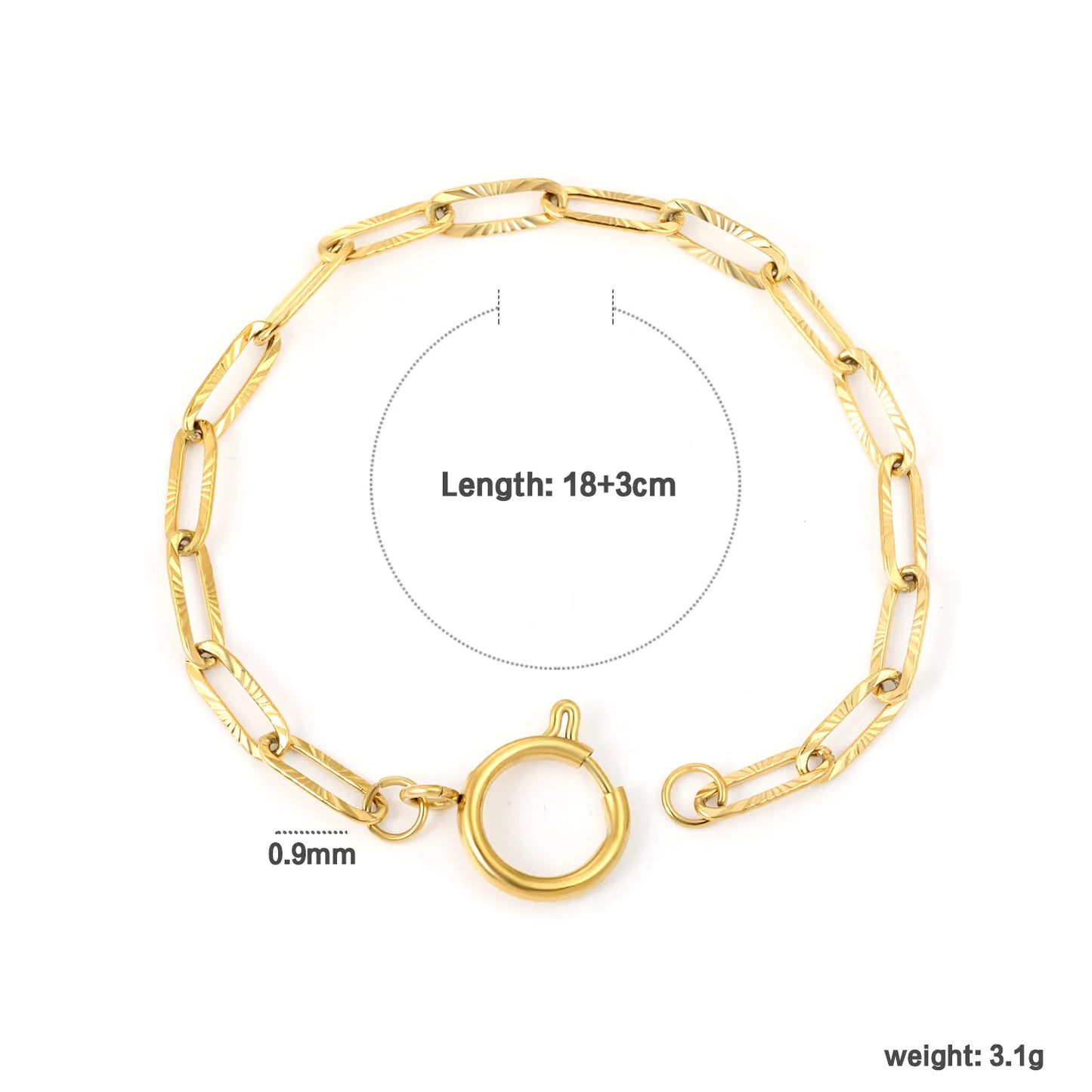 Wholesale Textured Chain Bracelet with Spring Ring Clasp for Bulk Order | Gold & Silver Color