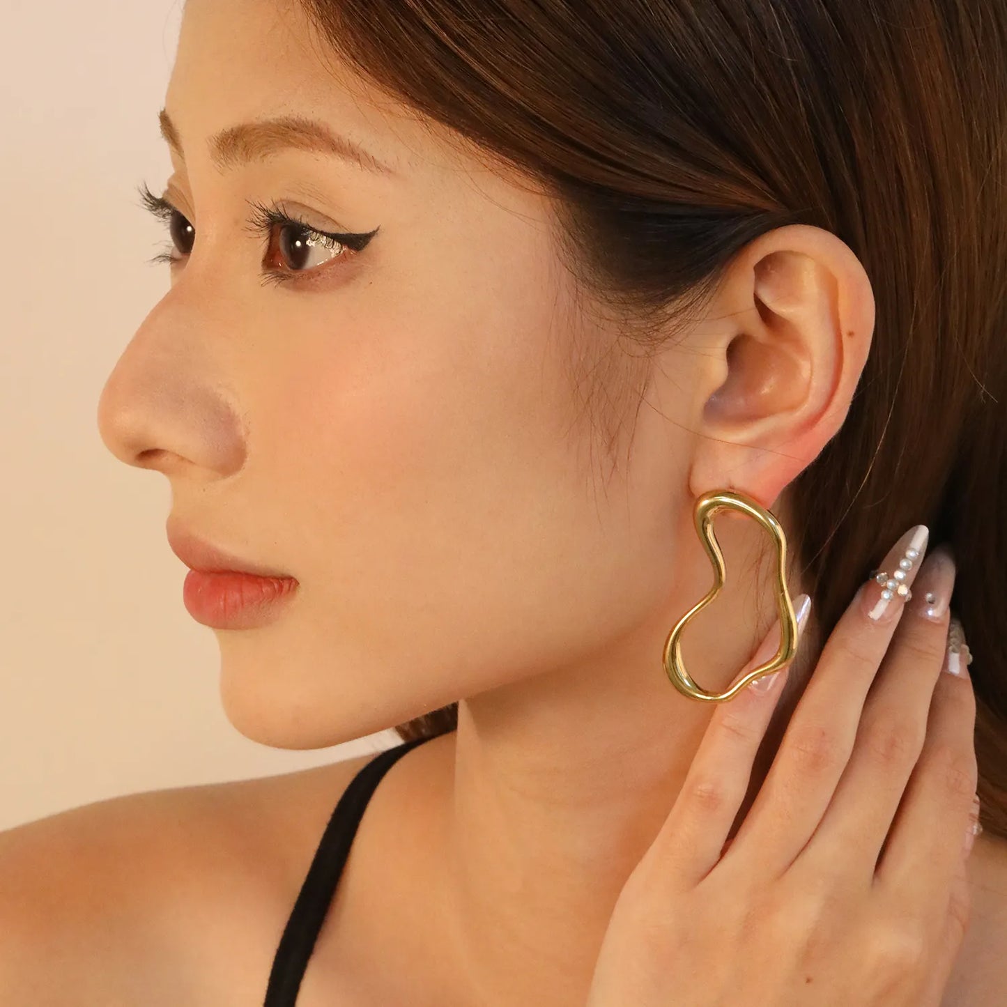 ✨ Wholesale Twisted Geo Earrings | 28x48mm Gold Steel Studs