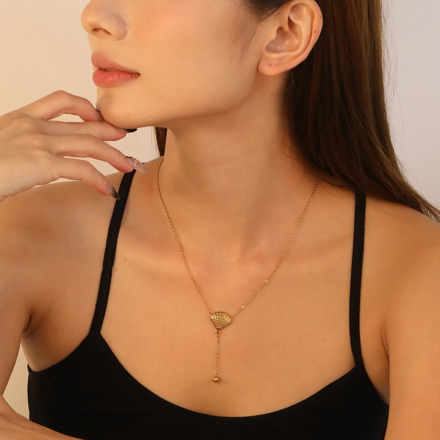 ✨ Wholesale Gold Shell & Bead Necklace | Beach Jewelry | 40+5cm