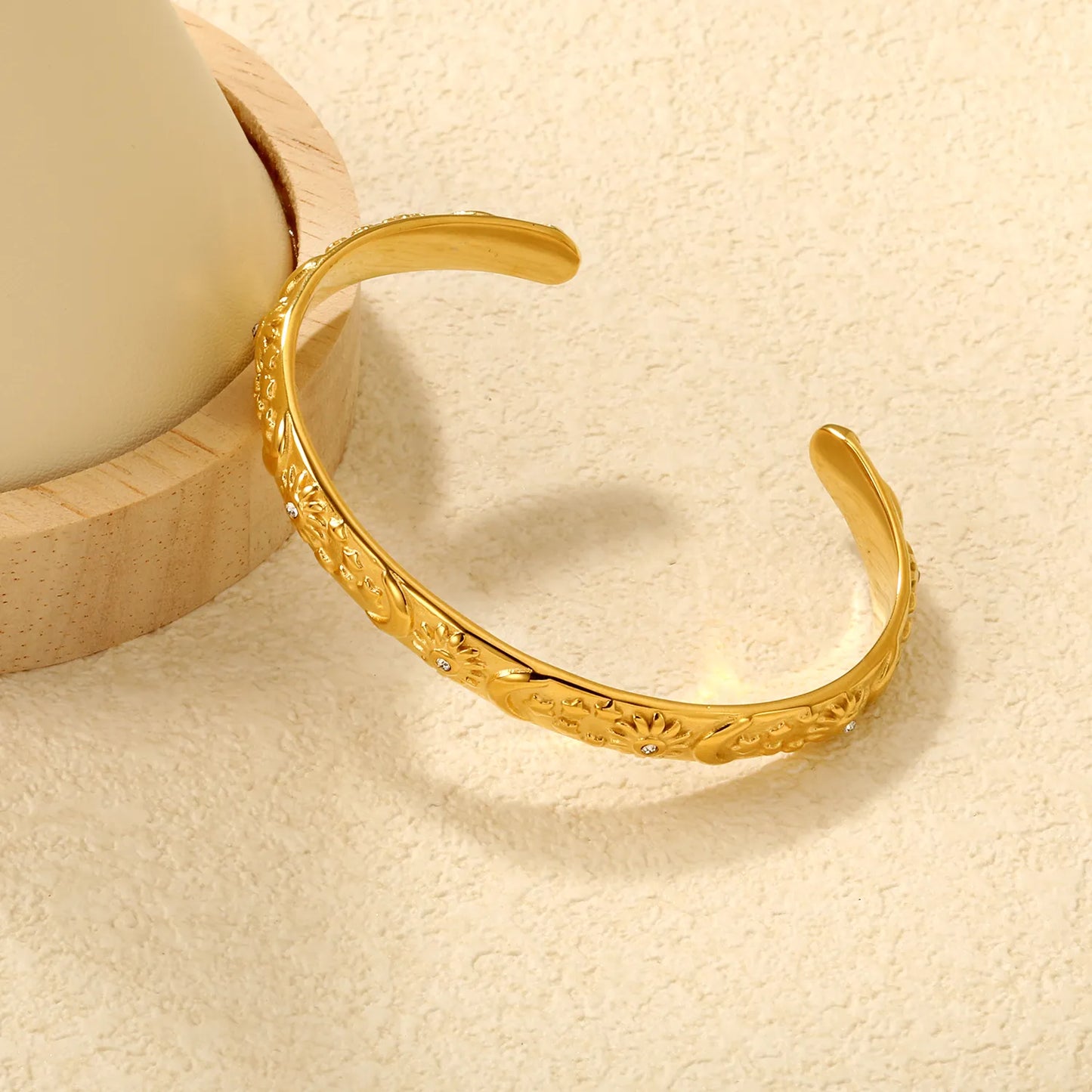 ✨ Wholesale 7.7mm Celestial Bangle | Star Moon Sun | Gold/Steel