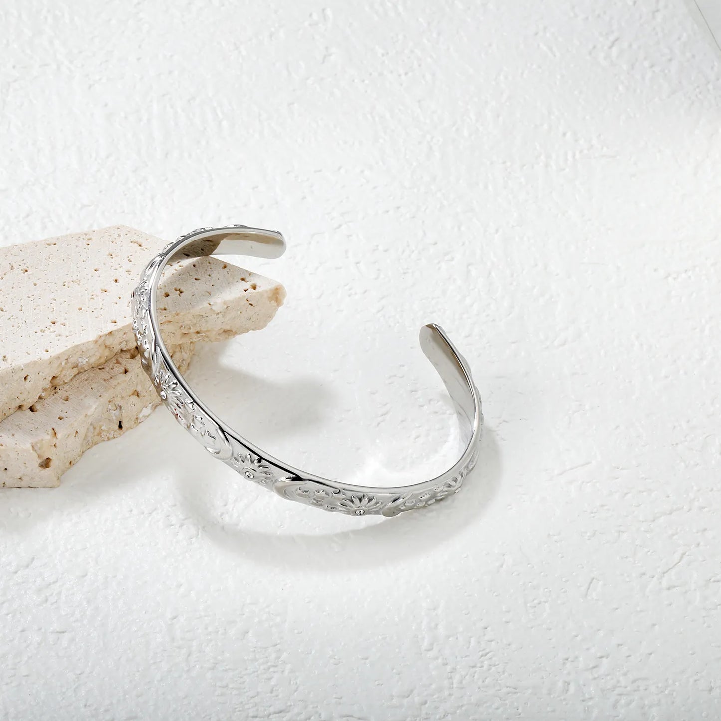 ✨ Wholesale 7.7mm Celestial Bangle | Star Moon Sun | Gold/Steel