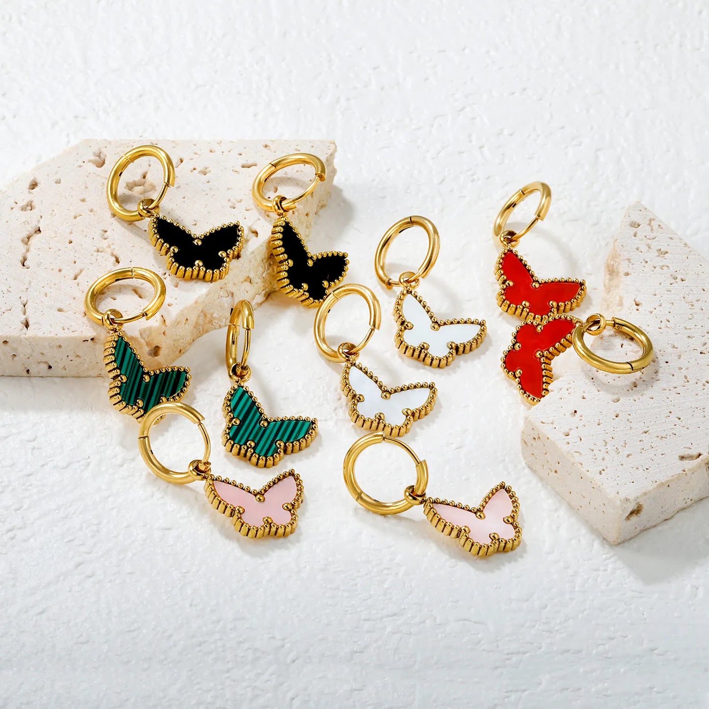 ✨🦋 18K Gold Butterfly Earrings Wholesale (MOQ 12+) | Stainless Steel Hypoallergenic 🌍 | Dainty & Trendy Jewelry