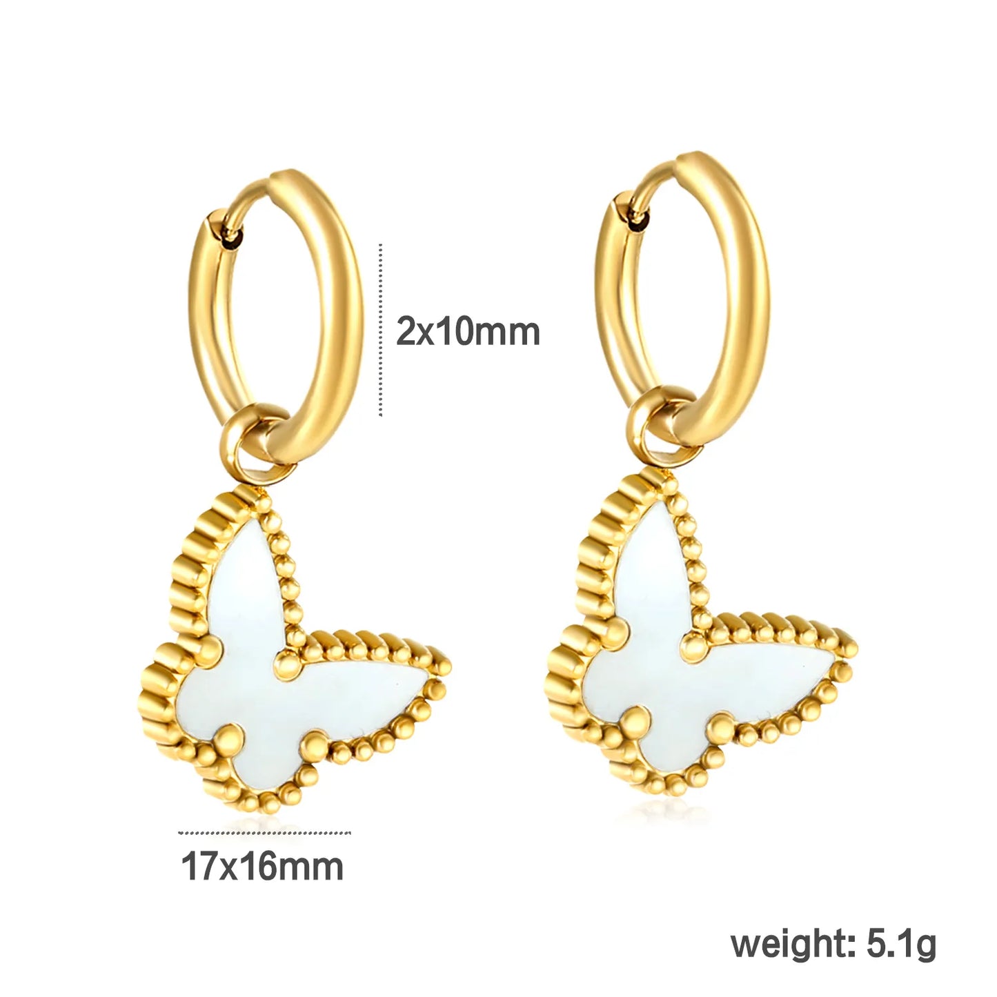 ✨🦋 18K Gold Butterfly Earrings Wholesale (MOQ 12+) | Stainless Steel Hypoallergenic 🌍 | Dainty & Trendy Jewelry