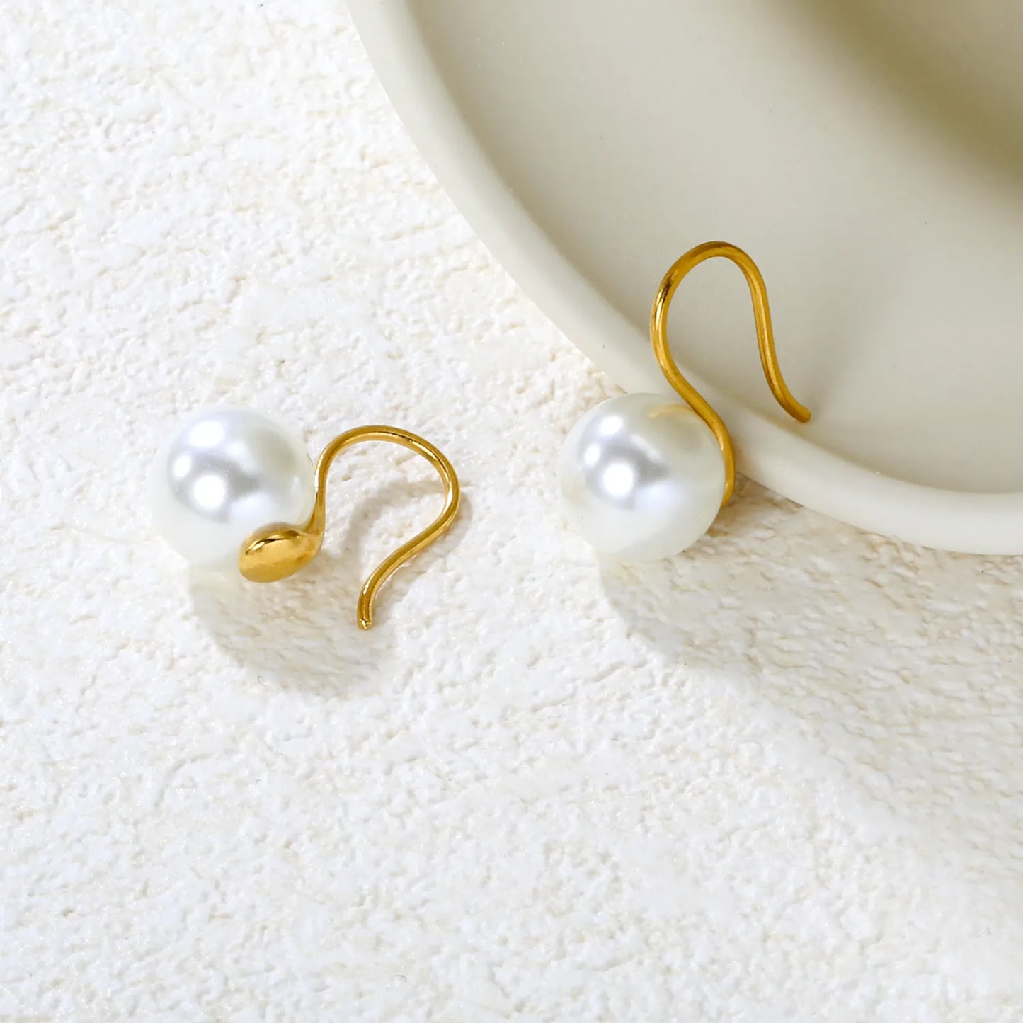 ✨ 10mm Gold Plated Surgical Steel Pearl Stud earring for Women | Wholesale Fashion Earrings (10moq)