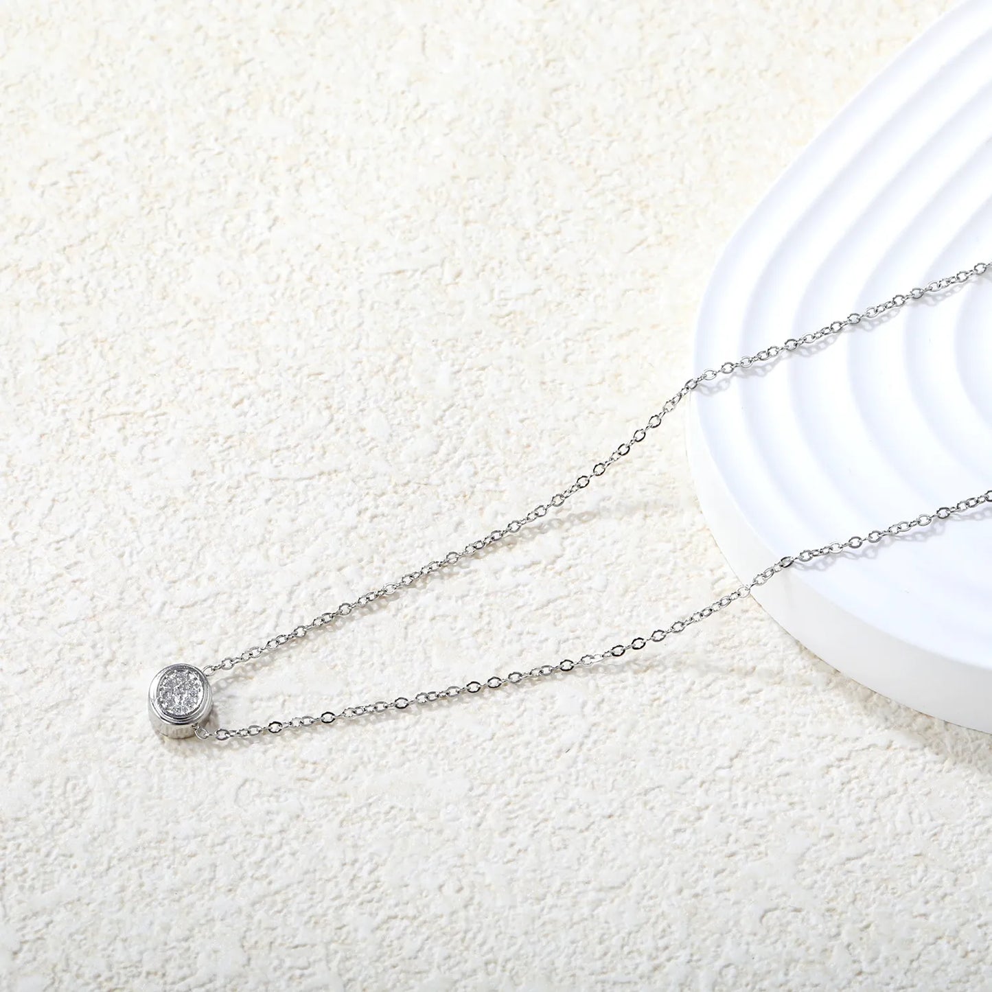 ✨ Wholesale Geometric Pendant Necklace | Zircon Charm | Steel Chain