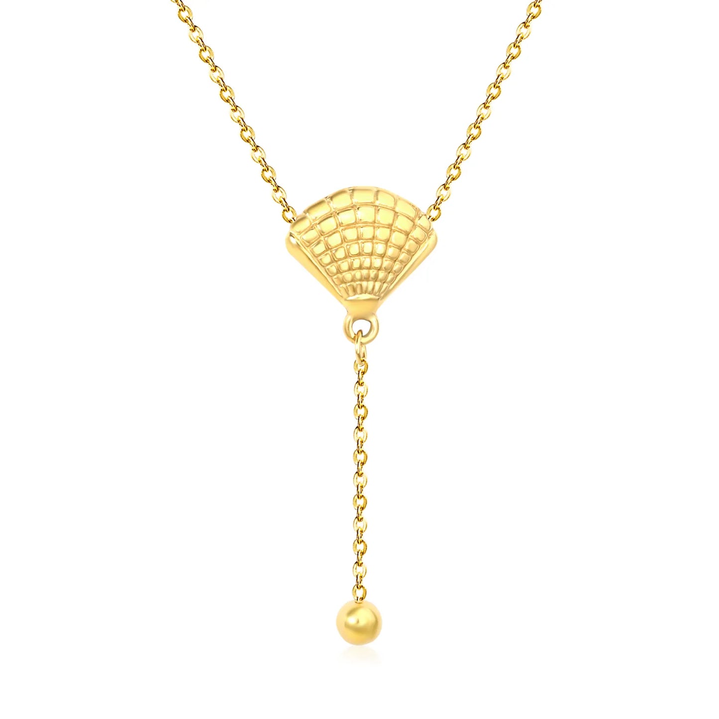 ⨠Wholesale Gold Shell & Bead Necklace | Beach Jewelry | 40+5cm