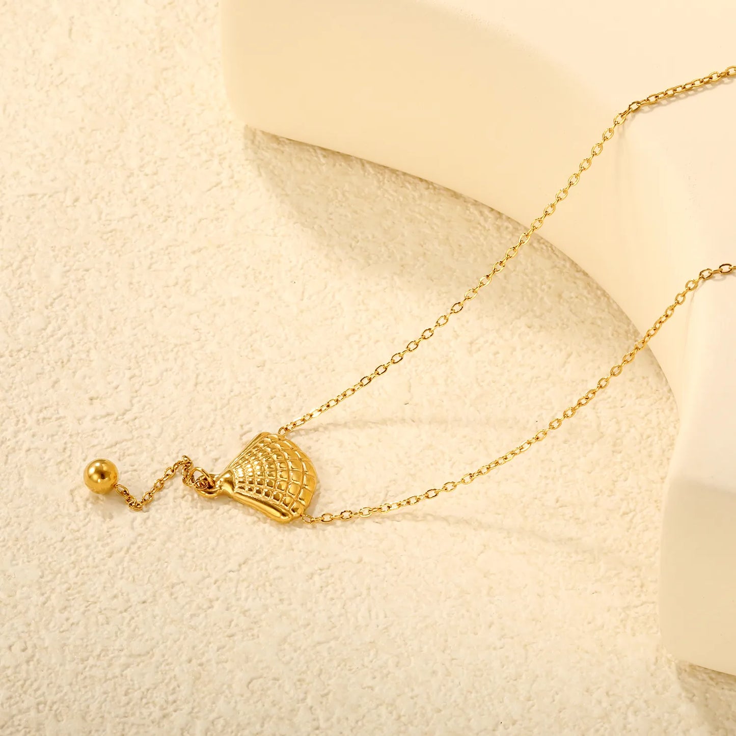 ⨠Wholesale Gold Shell & Bead Necklace | Beach Jewelry | 40+5cm