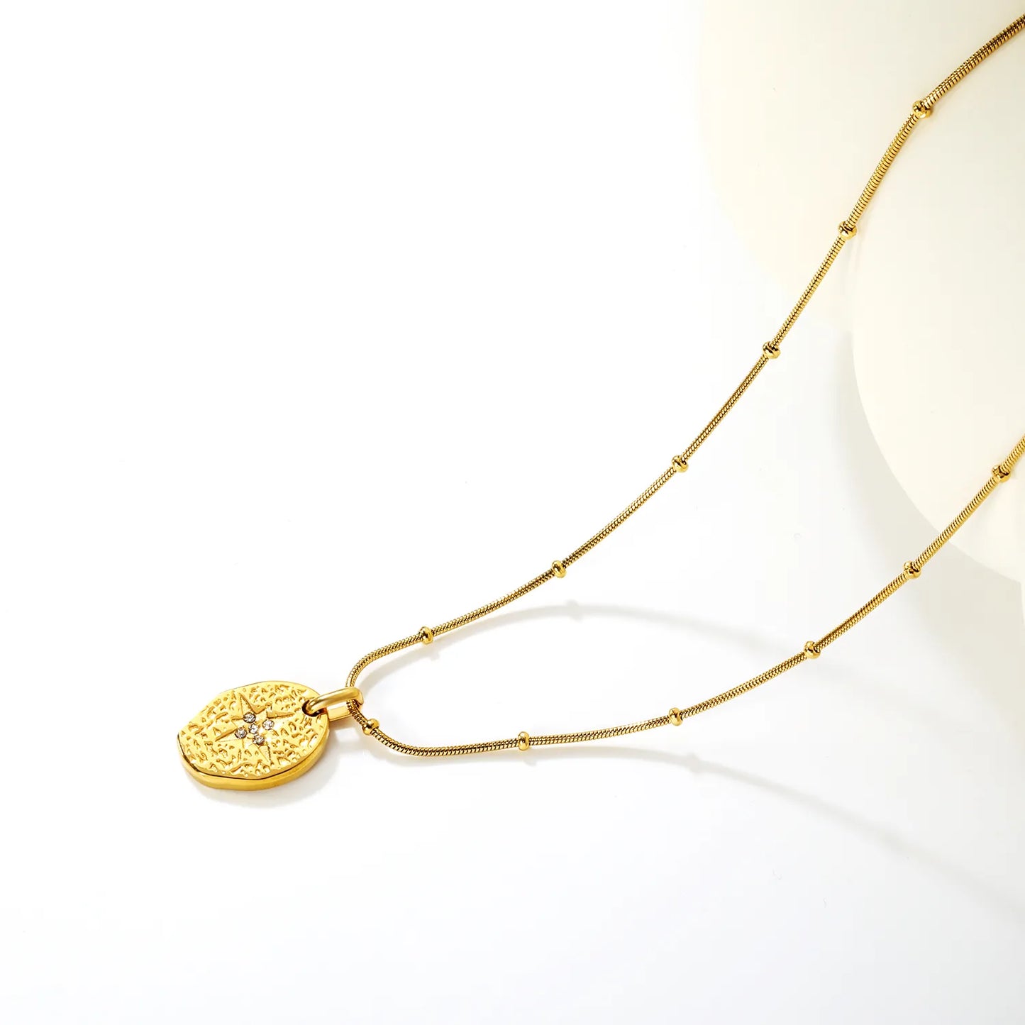 ✨ Wholesale Irregular Star Pendant with Zircon | 15.6x11.4mm 18k Gold plated Stainless Steel Necklace