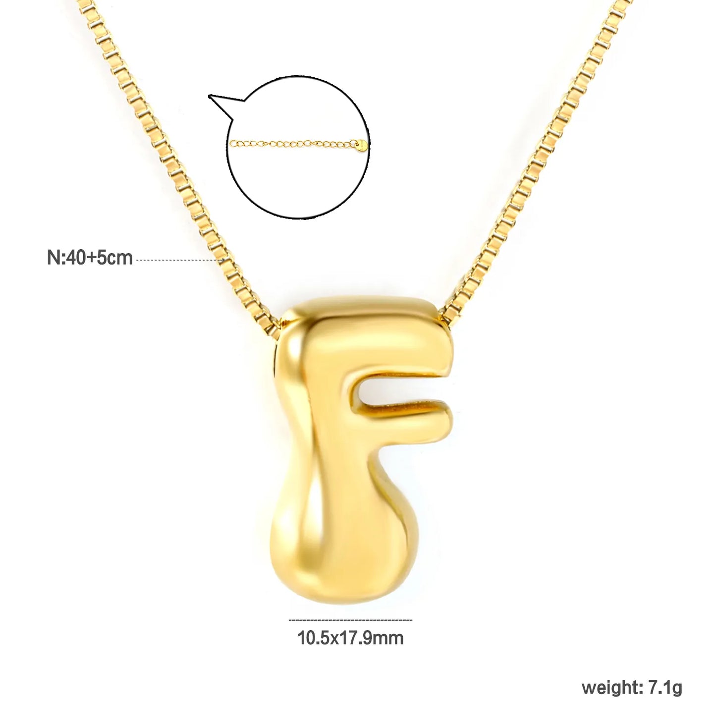✨ Wholesale PVD 18k gold A-Z 26 Q-version Letters Alphabet Pendant Necklace | Gold plated Stainless Steel Initial Jewelry