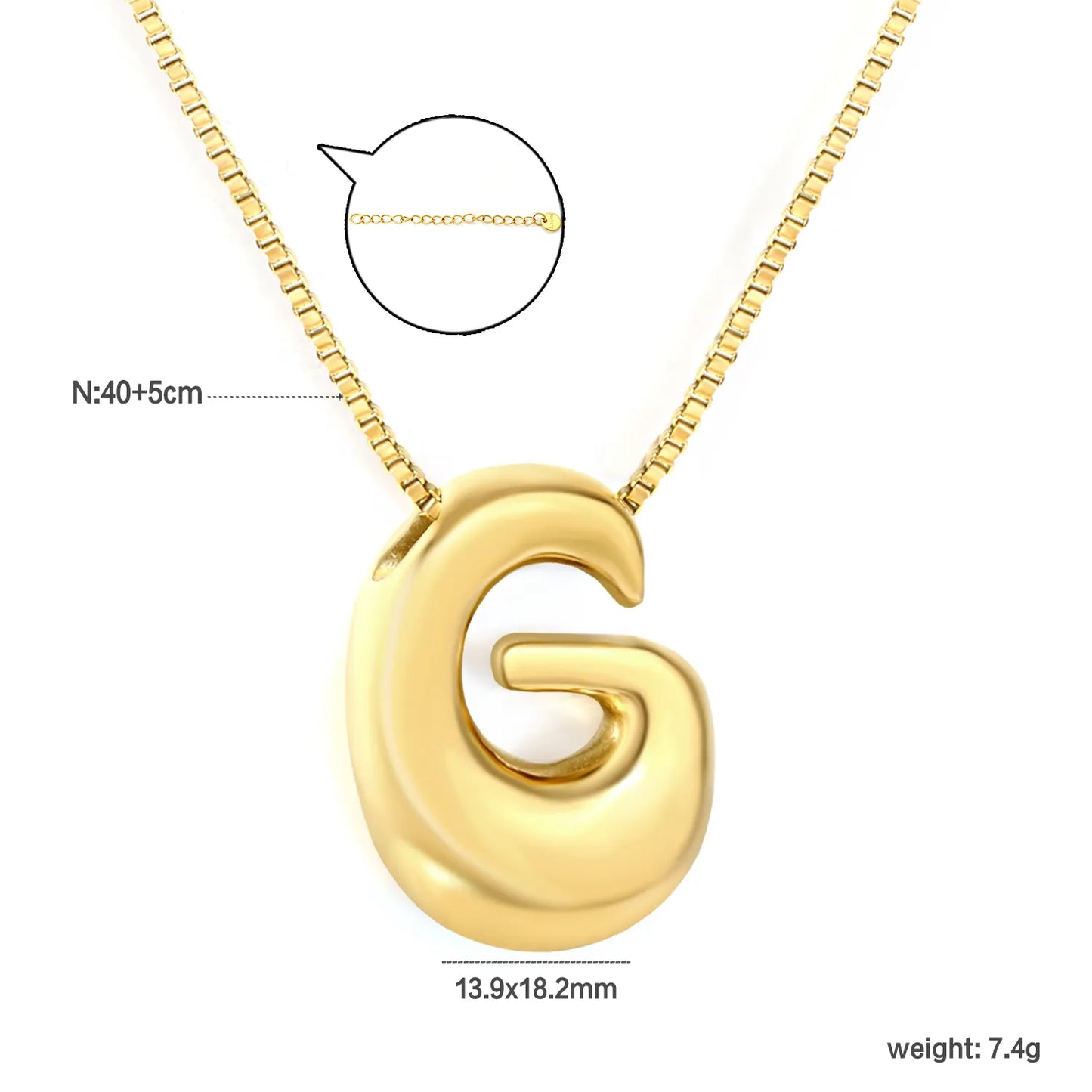 ✨ Wholesale PVD 18k gold A-Z 26 Q-version Letters Alphabet Pendant Necklace | Gold plated Stainless Steel Initial Jewelry