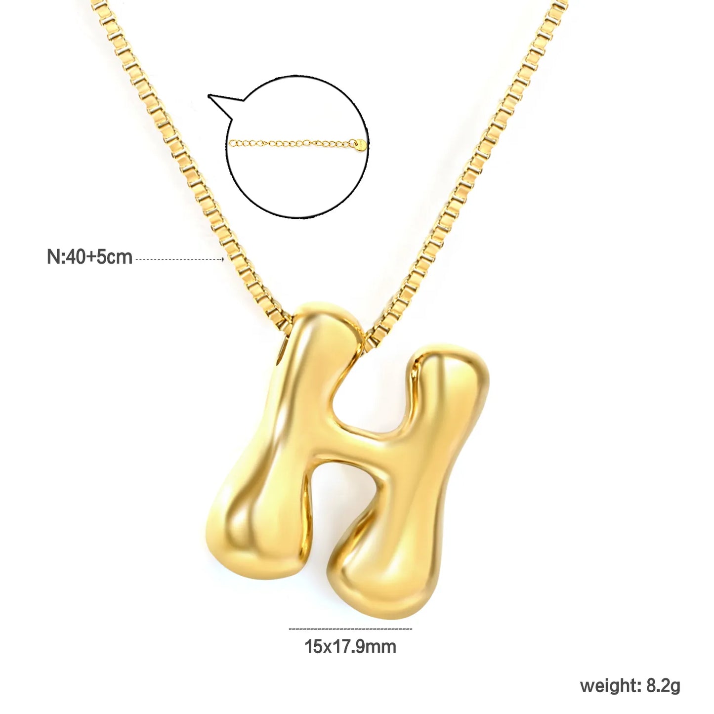 ✨ Wholesale PVD 18k gold A-Z 26 Q-version Letters Alphabet Pendant Necklace | Gold plated Stainless Steel Initial Jewelry