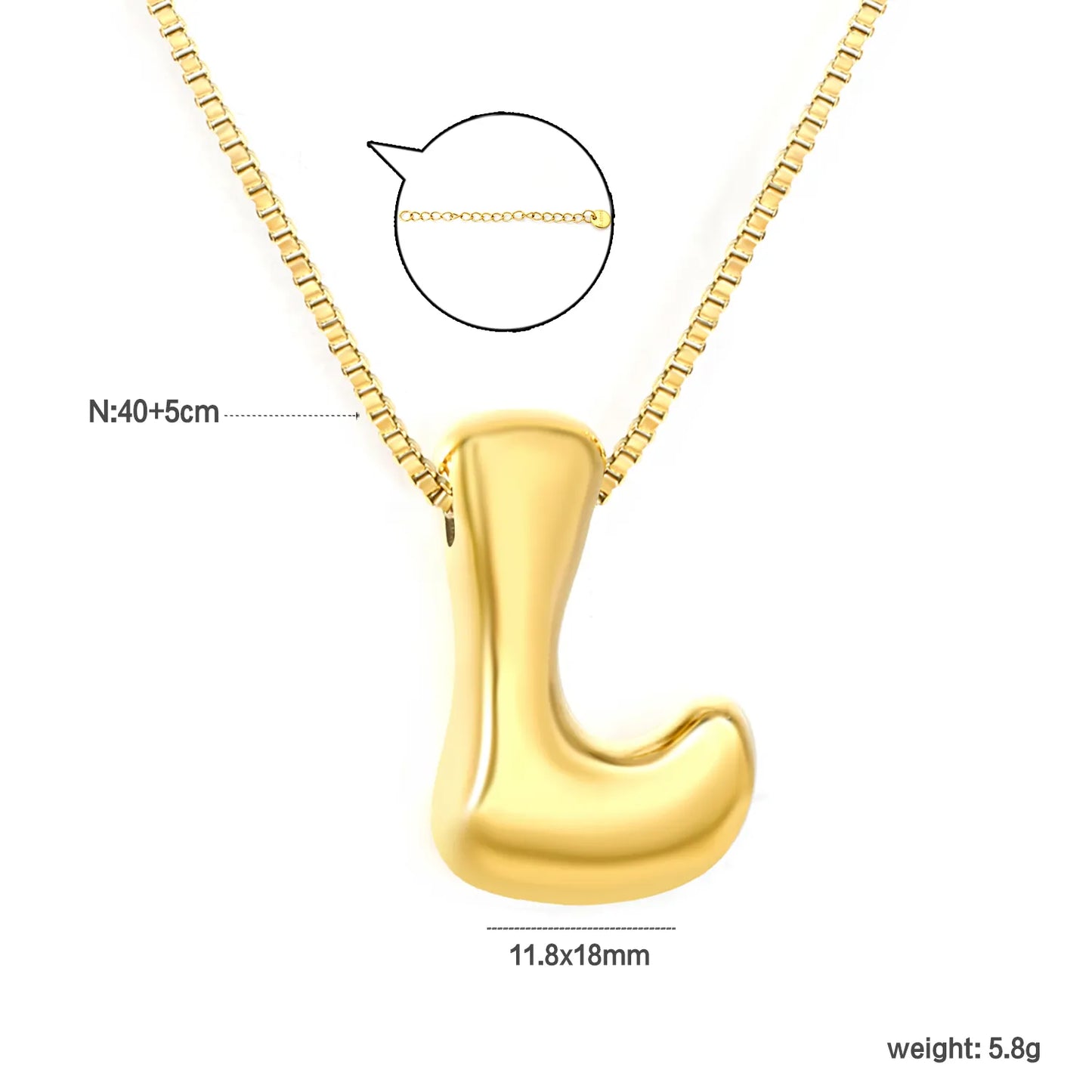 ✨ Wholesale PVD 18k gold A-Z 26 Q-version Letters Alphabet Pendant Necklace | Gold plated Stainless Steel Initial Jewelry