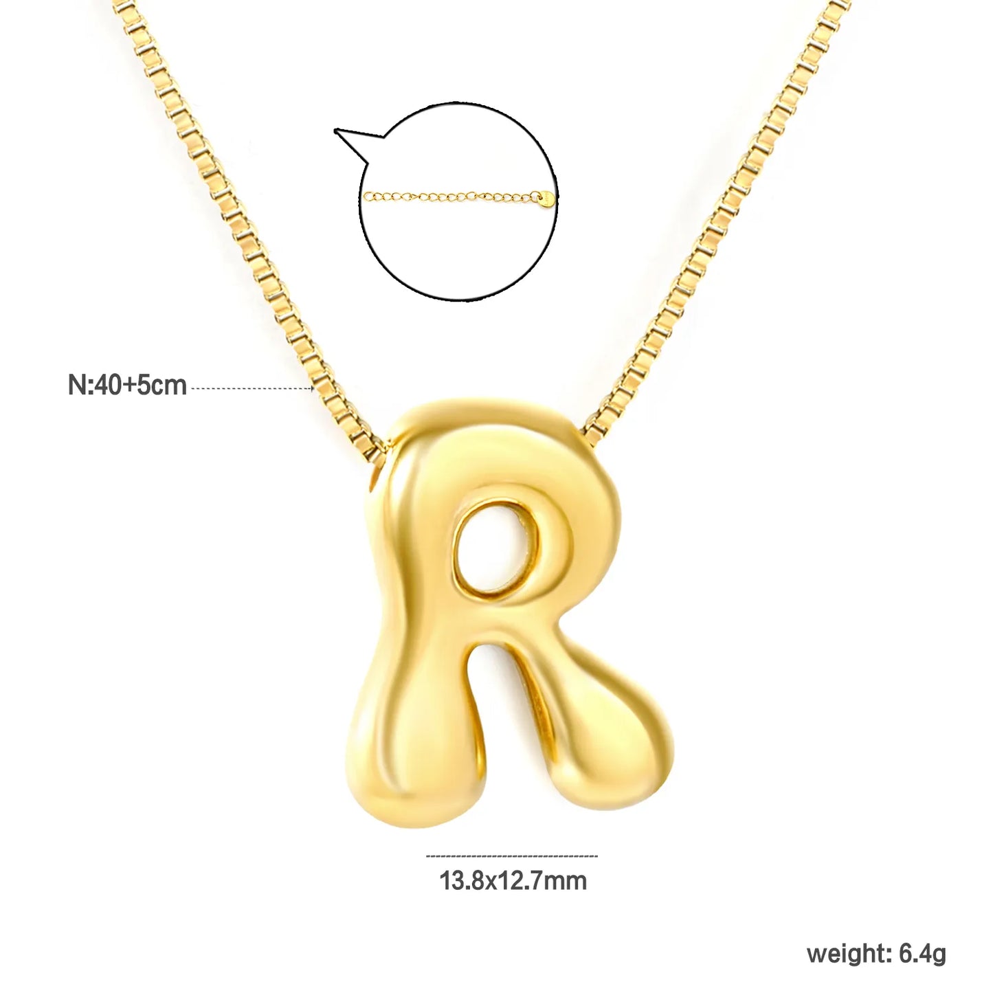 ✨ Wholesale PVD 18k gold A-Z 26 Q-version Letters Alphabet Pendant Necklace | Gold plated Stainless Steel Initial Jewelry