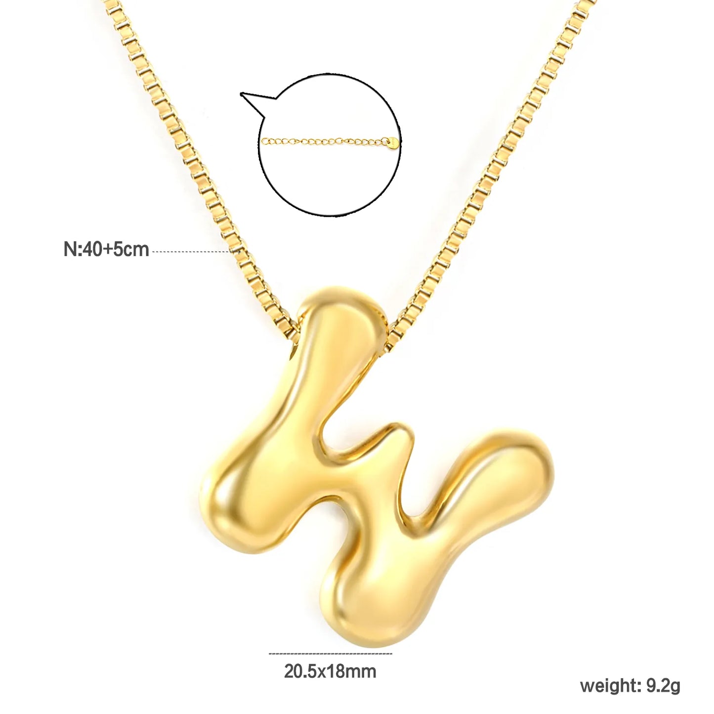 ✨ Wholesale PVD 18k gold A-Z 26 Q-version Letters Alphabet Pendant Necklace | Gold plated Stainless Steel Initial Jewelry