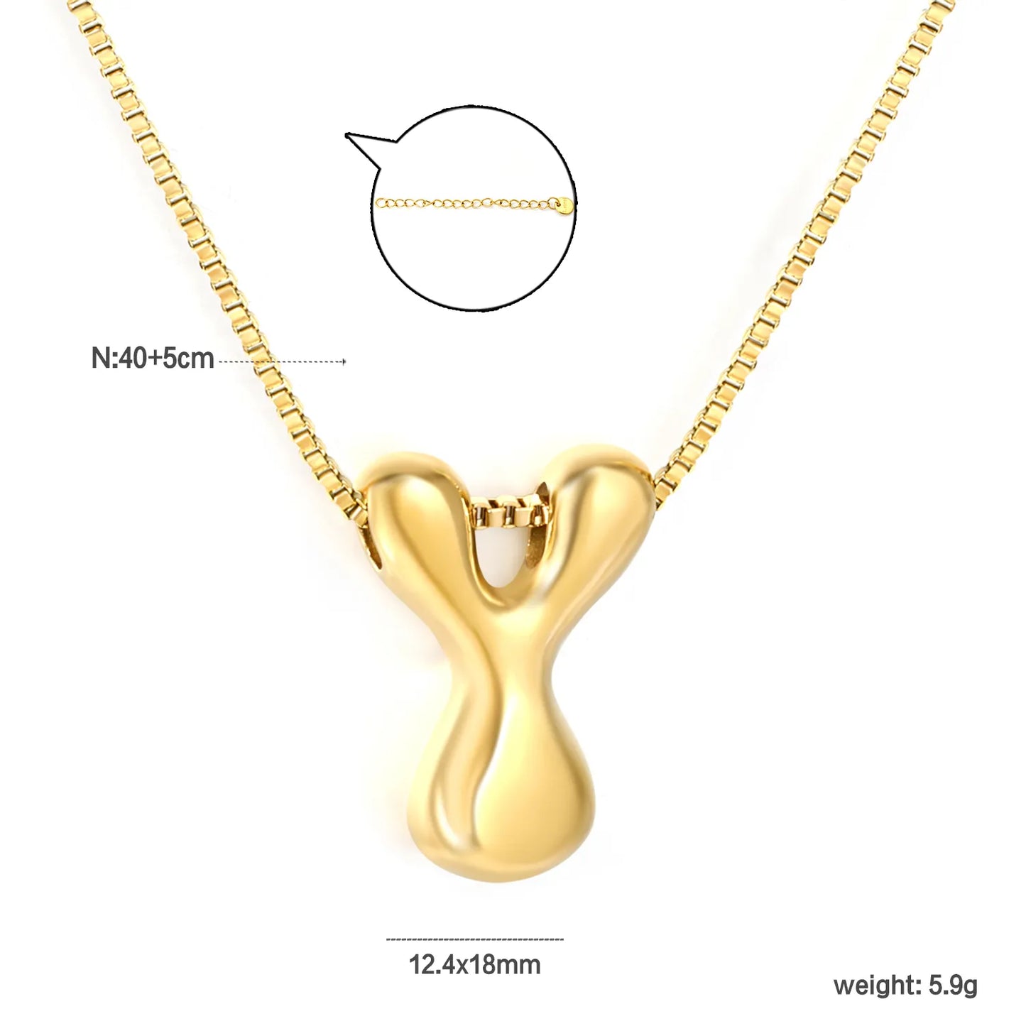 ✨ Wholesale PVD 18k gold A-Z 26 Q-version Letters Alphabet Pendant Necklace | Gold plated Stainless Steel Initial Jewelry