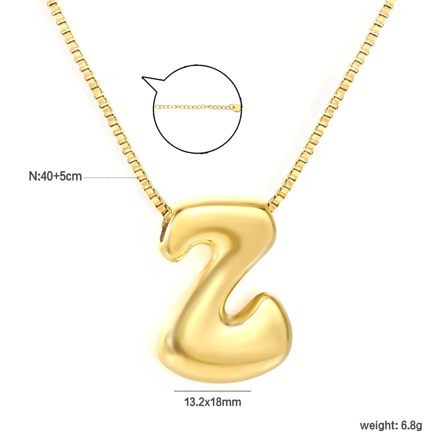 ✨ Wholesale PVD 18k gold A-Z 26 Q-version Letters Alphabet Pendant Necklace | Gold plated Stainless Steel Initial Jewelry
