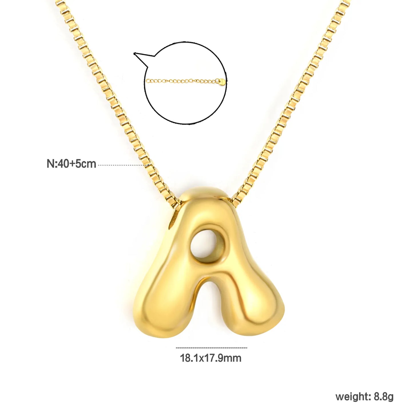 ✨ Wholesale PVD 18k gold A-Z 26 Q-version Letters Alphabet Pendant Necklace | Gold plated Stainless Steel Initial Jewelry