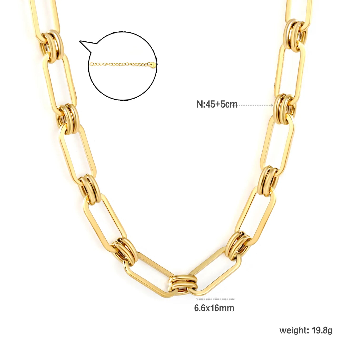 ✨ Wholesale Gold Stainless Steel Hammered Oval Pendant Necklace | 6.6x16mm Textured Charm, 45+5cm Chain, Statement Jewelry Bulk