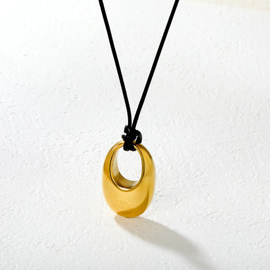 ✨ Wholesale Gold Stainless Steel Statement Pendant Necklace | 23x34mm Large Elegant Pendant, 60cm Chain, Bold Fashion Jewelry Bulk