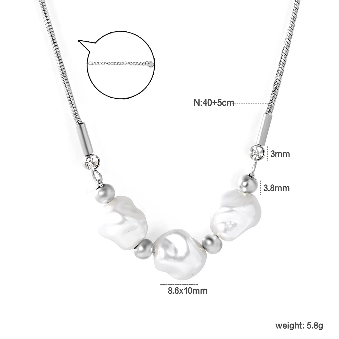 ✨ 18k gold plated Pearl With Ziron Stainless Steel Necklaces Wholesale (12+ Pieces) | Hypoallergenic & Tarnish-Free 🌍 | Trendy Pendants & Chains