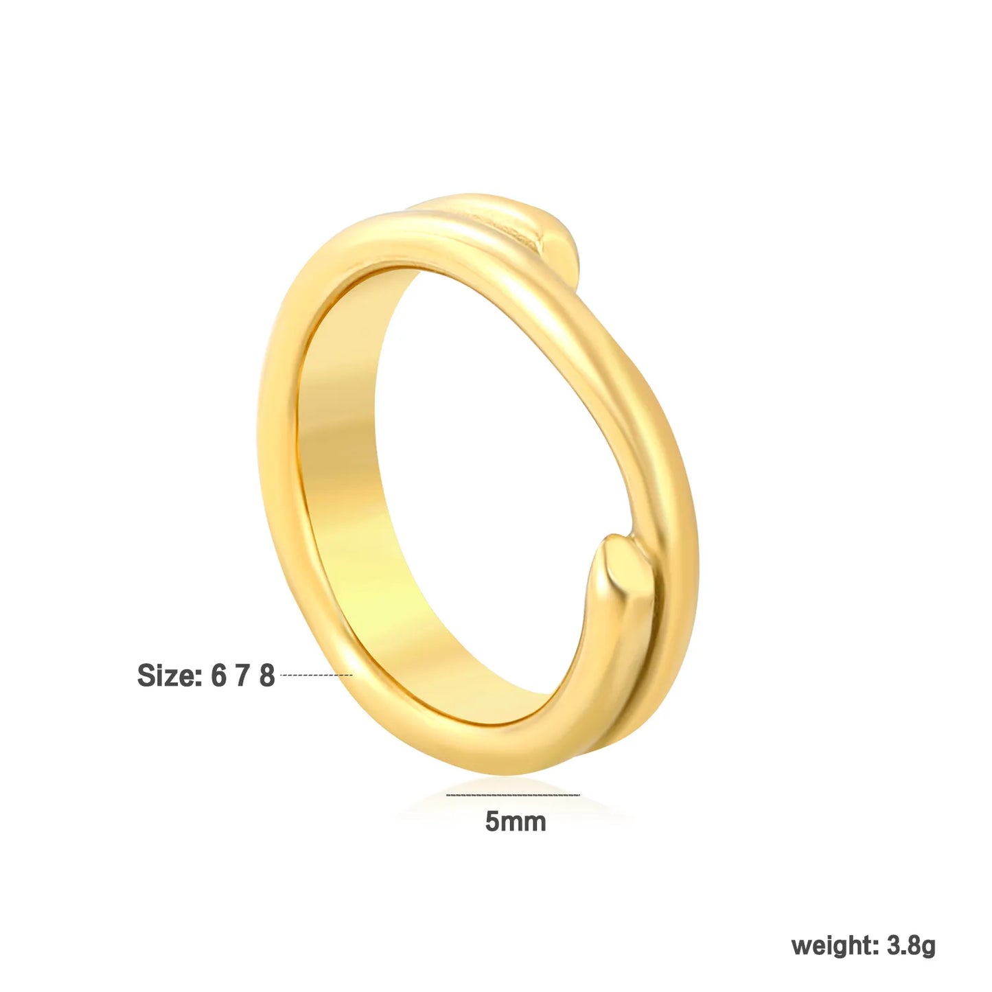 ✨ Wholesale Gold Spiral Ring | 5mm/6.3mm/10mm | Stainless Steel