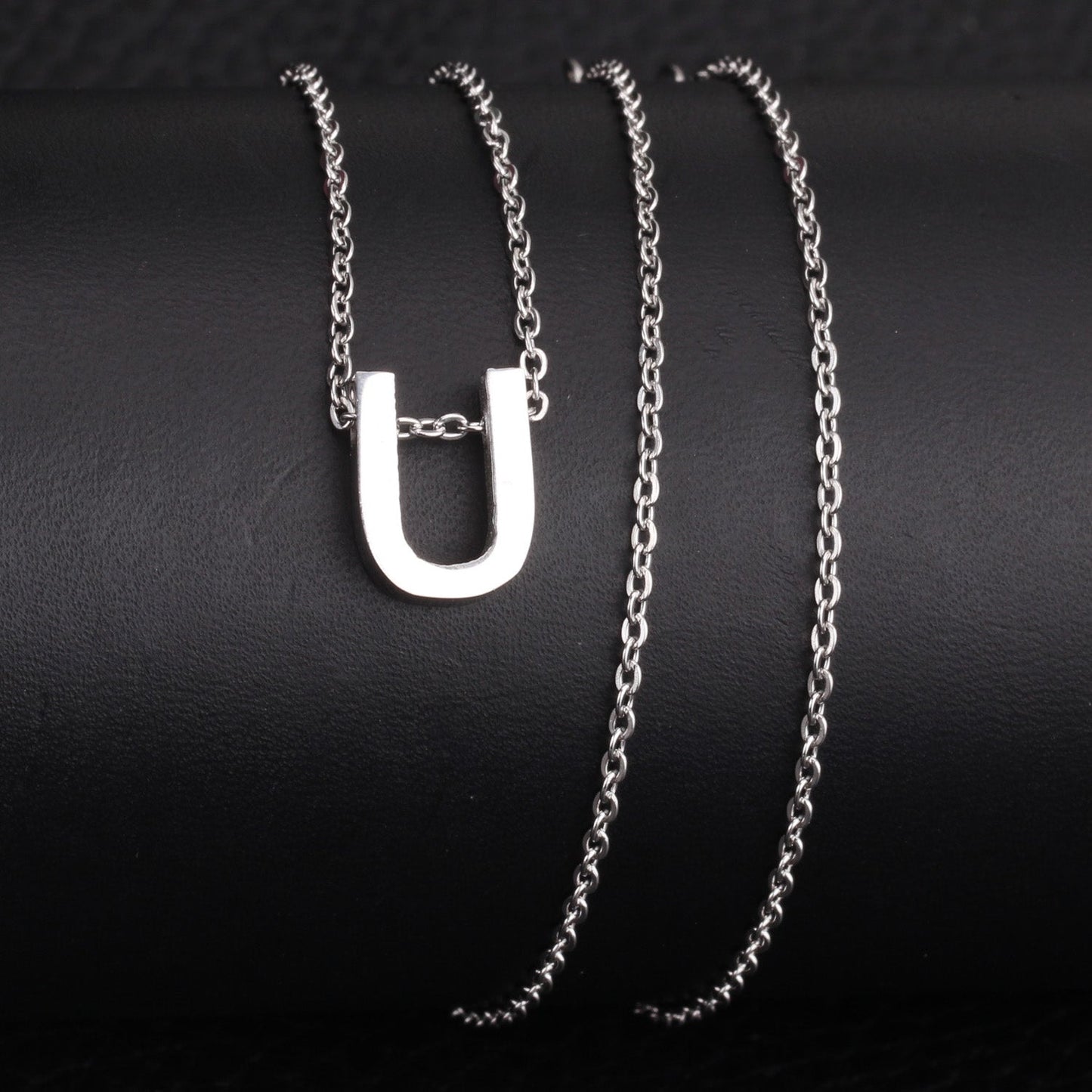 ASON Delicate Classic Style Initial 26 Letters Alphabet Chain Pendant Necklace Stainless Steel Color Jewelry Chokers