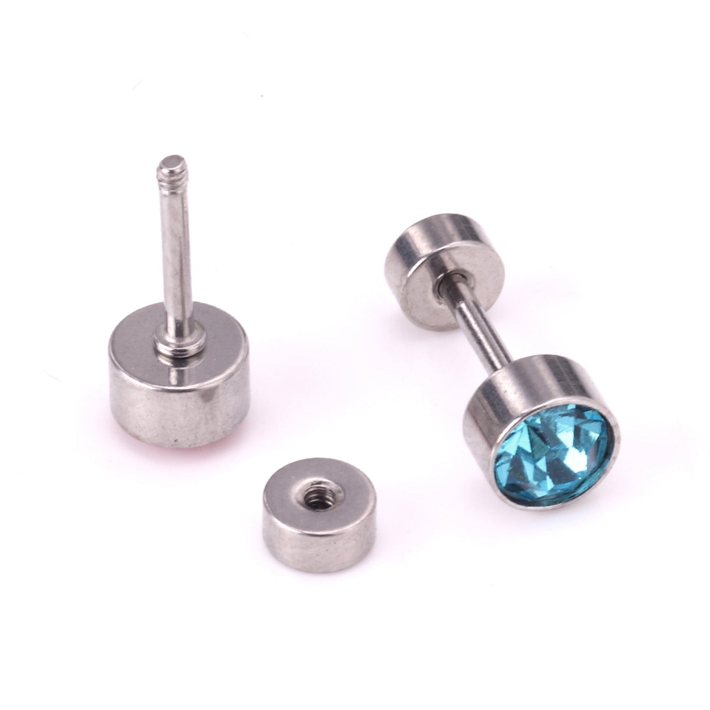 12 pairs 3mm/5mm steel color/gold cylinder AB color diamonds/rose diamonds/big red diamonds/aquamarine diamonds screw plugs