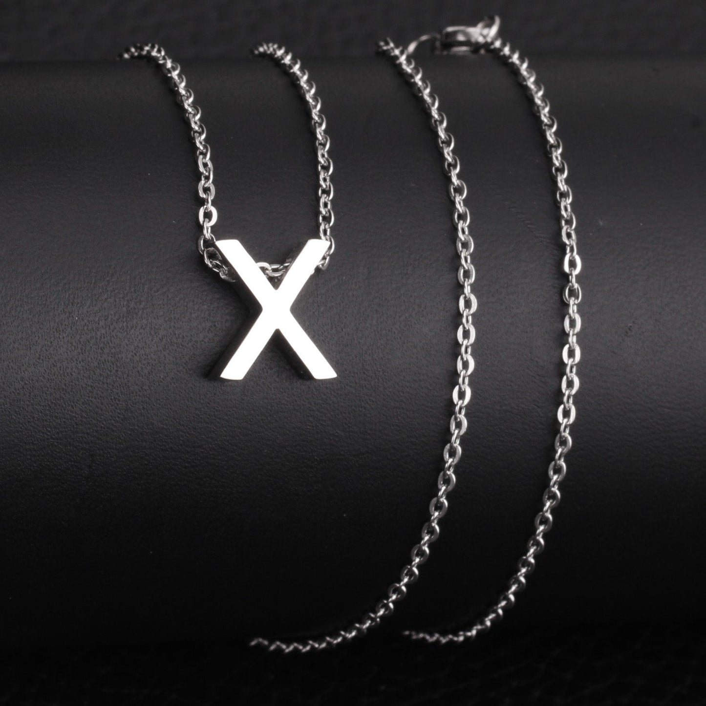 ASON Delicate Classic Style Initial 26 Letters Alphabet Chain Pendant Necklace Stainless Steel Color Jewelry Chokers