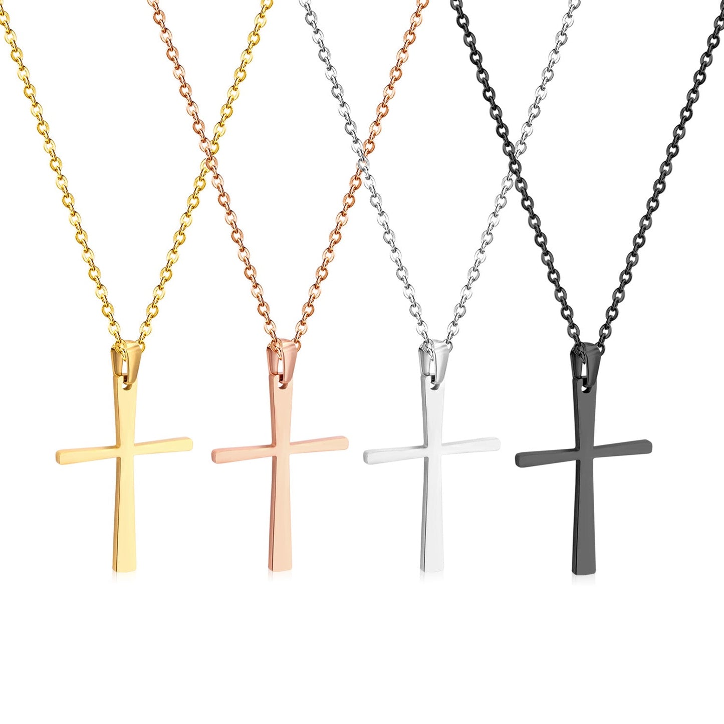 Small 4 colors cross pendant necklace