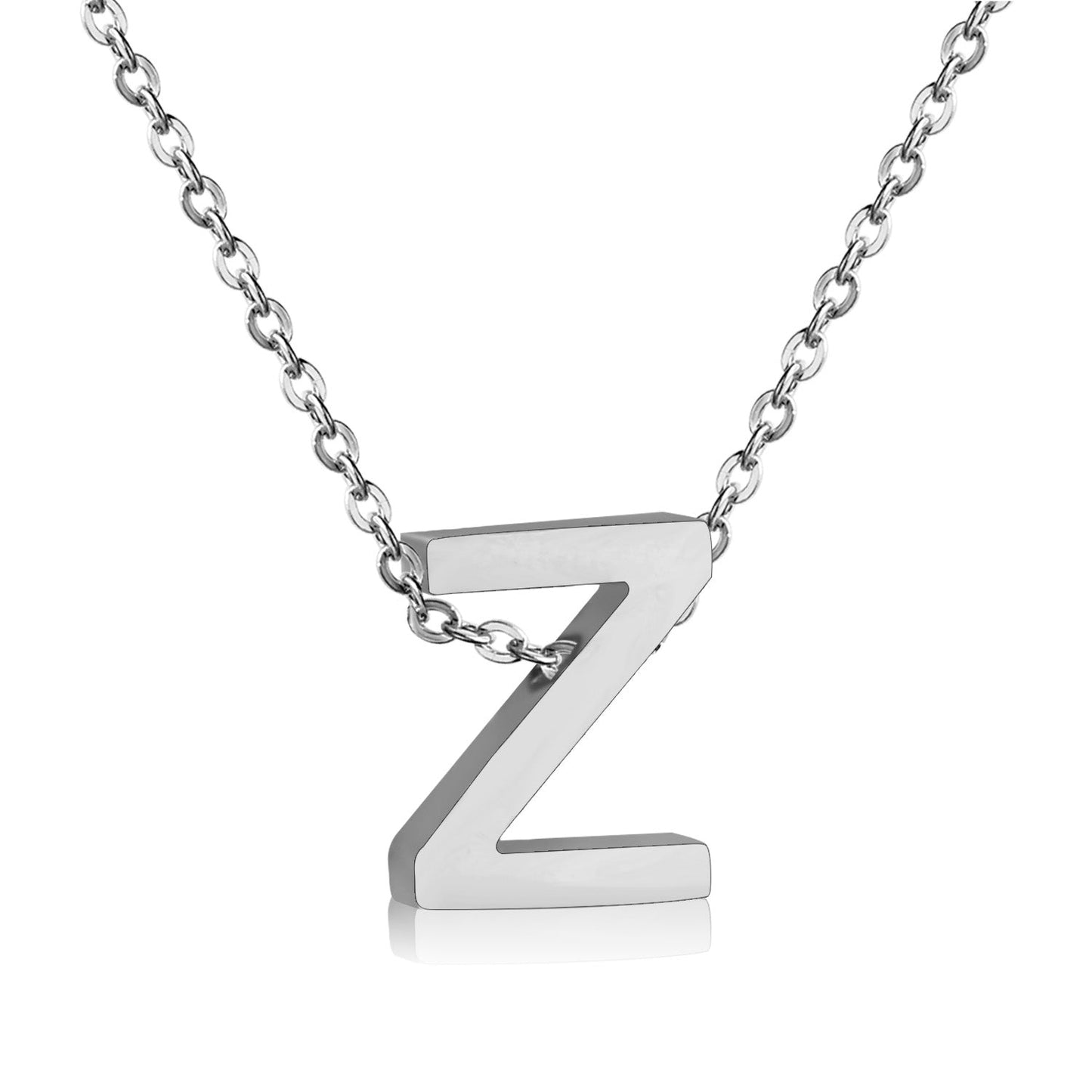 ASON Delicate Classic Style Initial 26 Letters Alphabet Chain Pendant Necklace Stainless Steel Color Jewelry Chokers