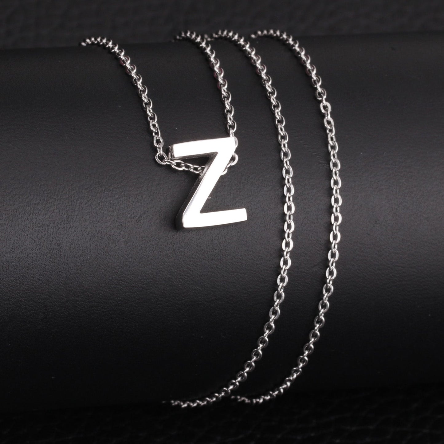 ASON Delicate Classic Style Initial 26 Letters Alphabet Chain Pendant Necklace Stainless Steel Color Jewelry Chokers
