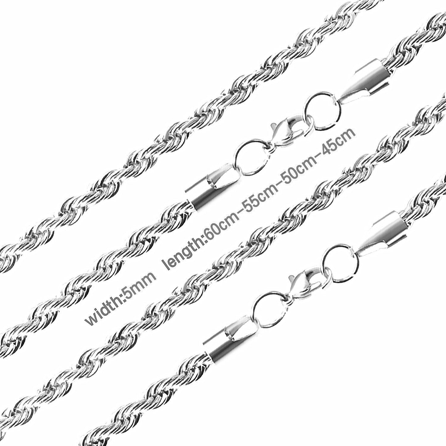 ASON 10pcs/bulk long necklace collar 3mm*45cm & 4mm*45cm twisted matching chain steel color & gold color stainless steel necklace wholesale