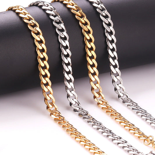 Fashion 5mm & 7mm Necklace DIY Hexagonal Grinding with Chain