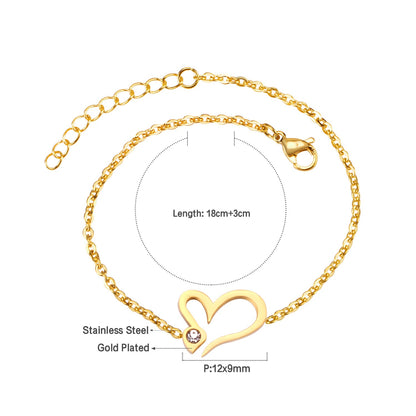 Golden Accessory Bracelet with Diamonds 12mm 18+3cm