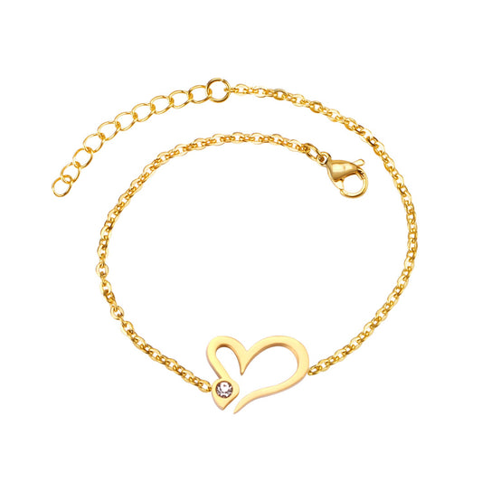 Golden Accessory Bracelet with Diamonds 12mm 18+3cm