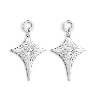 Fashion Stainless Steel Diamond-shaped Stud Enamel Girls Kids Jewelry Earrings