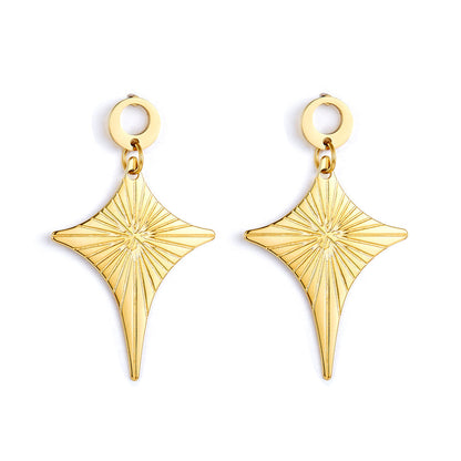 Fashion Stainless Steel Diamond-shaped Stud Enamel Girls Kids Jewelry Earrings