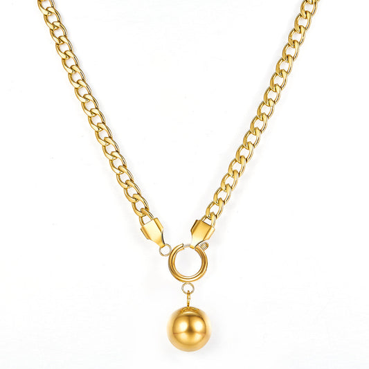 Girls Kids JewelryFashion 18k Gold Plated Steel Ball Accessories Necklace