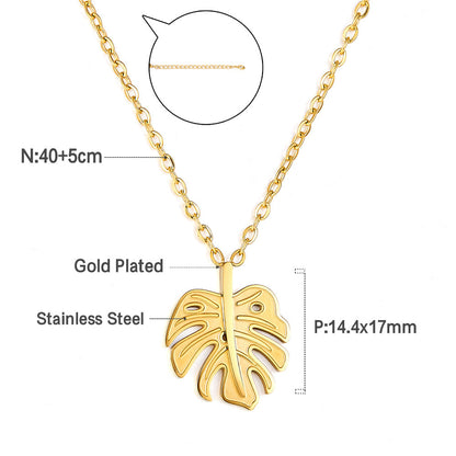 Exquisite 18k Gold Plated Leaf Accessories Necklace