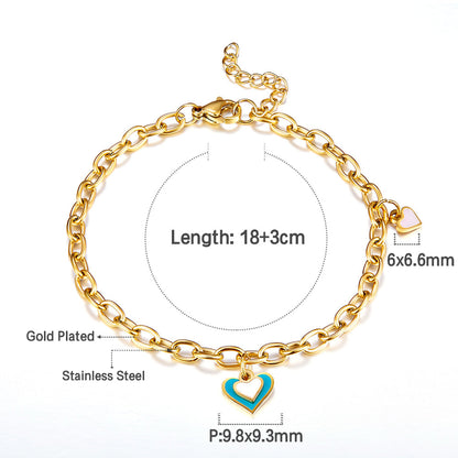 Stainless Steel Big and Small Heart-shaped Accessory Bracelet