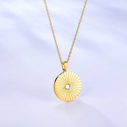 Exquisite 18k Gold Plated Rising Sun Zircon Necklace