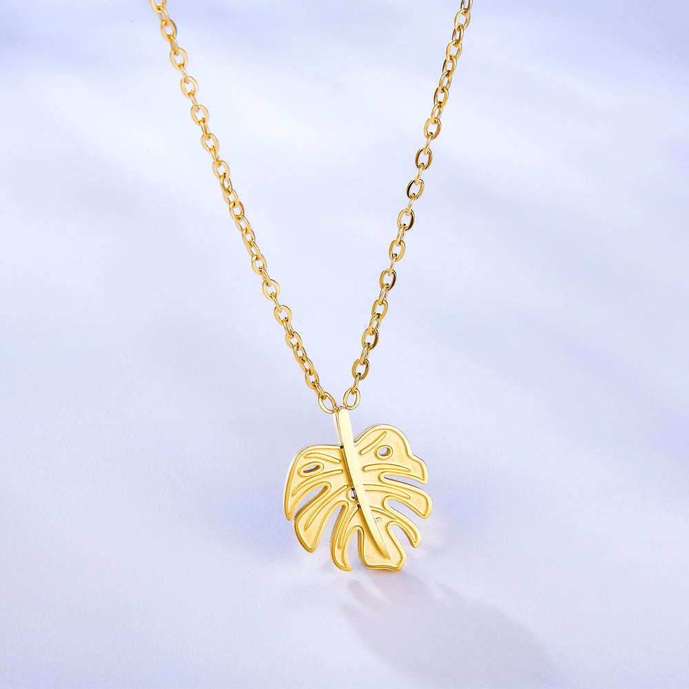 Exquisite 18k Gold Plated Leaf Accessories Necklace